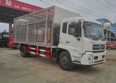 东风天锦不锈钢仓栏运猪车 程力威牌CLW5160CCQD5型畜禽运输车